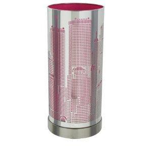 Lampe touch New York rose cylindrique